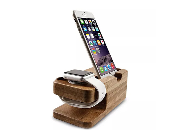 Wooden Dual Charging Cradle