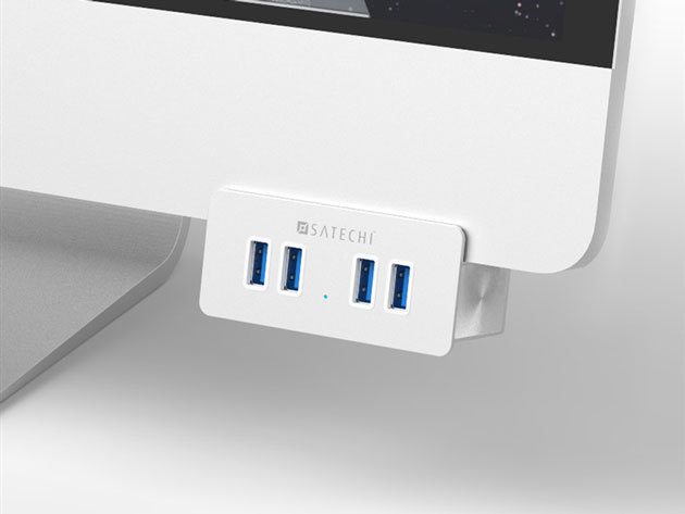 Premium Aluminum 4-Port USB Clamp Hub